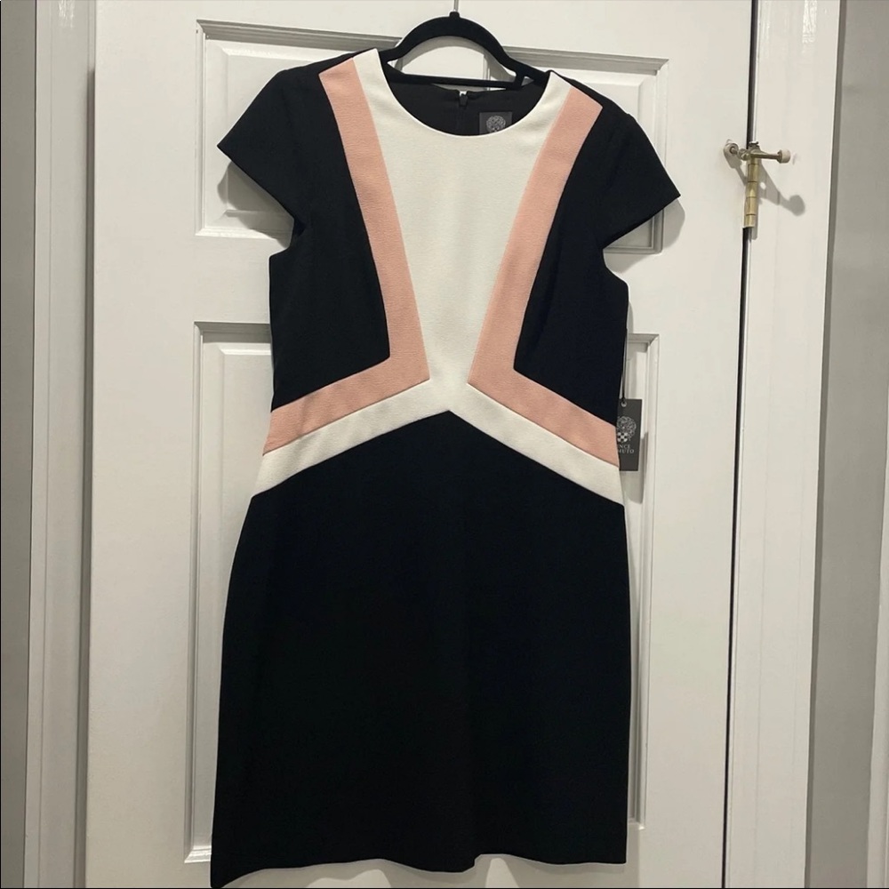 Vince Camuto colorblock black dress